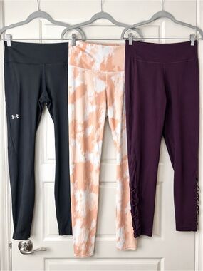 Bundle of 3 Leggings | Under Armour, RVCA & Victoria’s Secret Sport | Size L